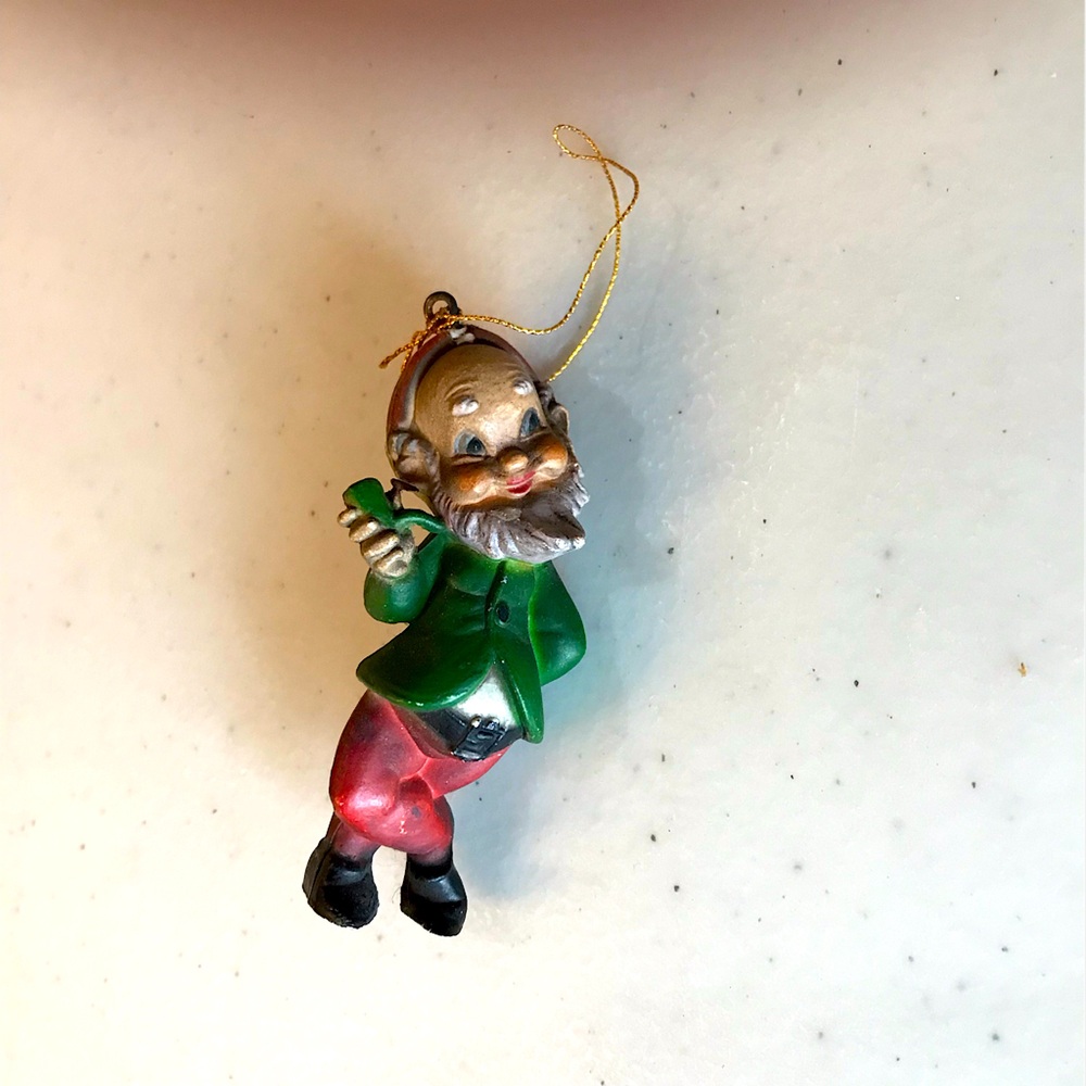 Vintage Elves Gnomes Hanging Christmas Ornaments Set of Five - Picture 2 of 6